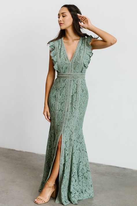 Monroe Lace Dress | Sage - Baltic Born Sage Green Lace Dress, Sage Lace Dress, Blush Lace Dress, Dresses Velvet, Sage Green Dress, Dress Sage, Dusty Sage, Sage Dress, Boda Mexicana