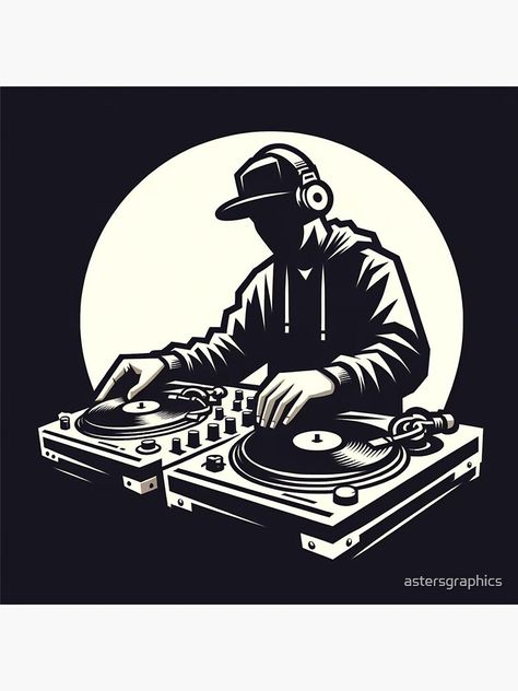 Dj Sticker Design, Dj Logo Design Ideas, Record Player Illustration, Dj Drawing, Oasis Logo, Dj Cake, Hip Hop Dj, Biology Projects, Honours Degree