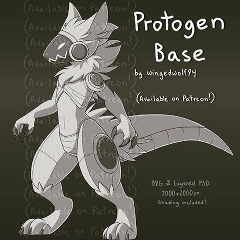 Protogen Base, Winged Wolf, Robot Animal, Animal Sketches, Art Base, Art Poses, Art Tutorials Drawing, Drawing Base, Creature Art