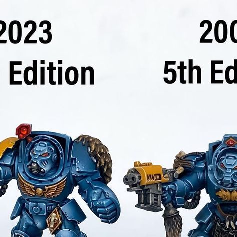 Jon Gómez on Instagram: "Here is a comparison of the difference between the @warhammerofficial terminator kits. 5th edition of the wolf guard terminators and the latest edition of Warhammer 40k Leviathan. I have the old terminator elevated thanks to the base, so it looks better and the size difference is not so noticeable. . . #warhammer40000 #Leviathan #spacewolves #paintingwarhammer #adeptusastartes" Space Wolf Terminator, Space Wolves Terminators, Warhammer 40k Terminator, 40k Leviathan, 40k Terminator, Space Hulk, Space Wolves, Size Difference, Warhammer 40000