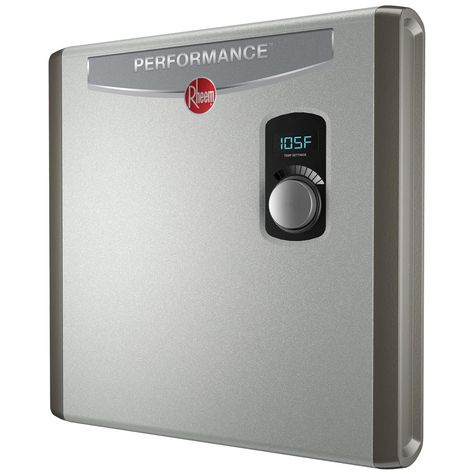 Rheem Performance 24 kw Self-Modulating 4.6 GPM Electric Tankless Water Heater Tankless Water Heater Electric, Tankless Hot Water Heater, Water Heater Installation, Water Heaters, Water Solutions, Electric Water Heater, Electronic Recycling, Tankless Water Heater, Heat Exchanger