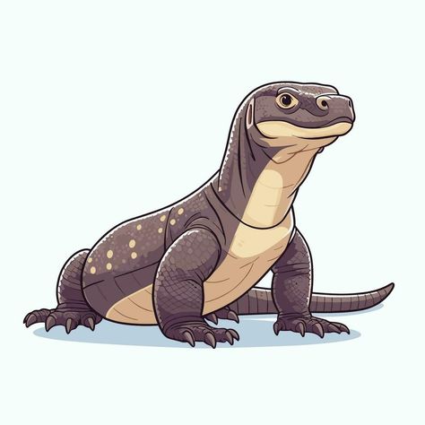 Komodo Dragon Illustration, Komodo Illustration, Komodo Art, Komodo Dragon Drawing, Komodo Dragons, Dragon Cartoon, Animation Ideas, Komodo Dragon, Dragon Illustration