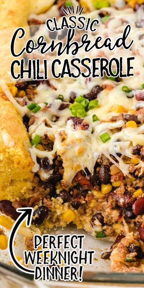 Cornbread Chili Casserole, Cornbread Dinner, Cornbread Chili, Cornbread Topping, Chili Cornbread Casserole, Fluffy Cornbread, Mexican Cornbread Casserole, Chili Cornbread, Chili Casserole