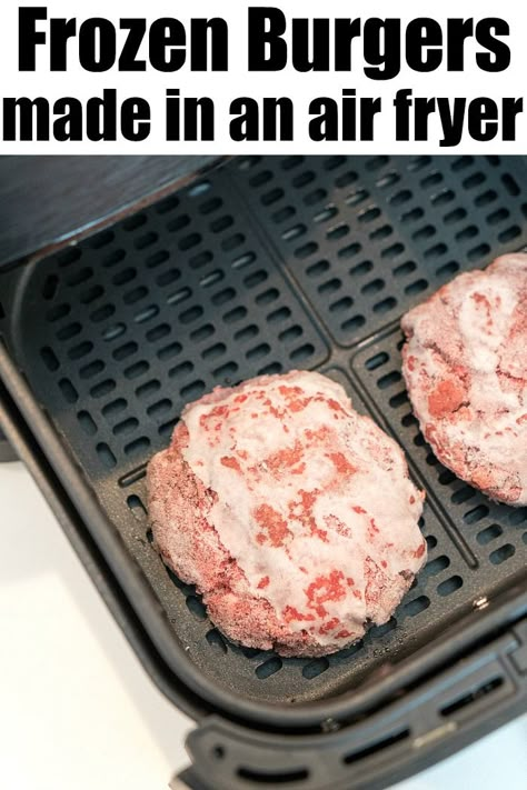 Air Fryer Frozen Burgers, Hamburgers In Air Fryer, Hamburgers In Airfryer, Cooking Frozen Burgers In Air Fryer, Frozen Burgers In Air Fryer, Airfryer Keto, Hamburger Dinner, Burgers In The Oven, Hamburger Pattie’s In Air Fryer