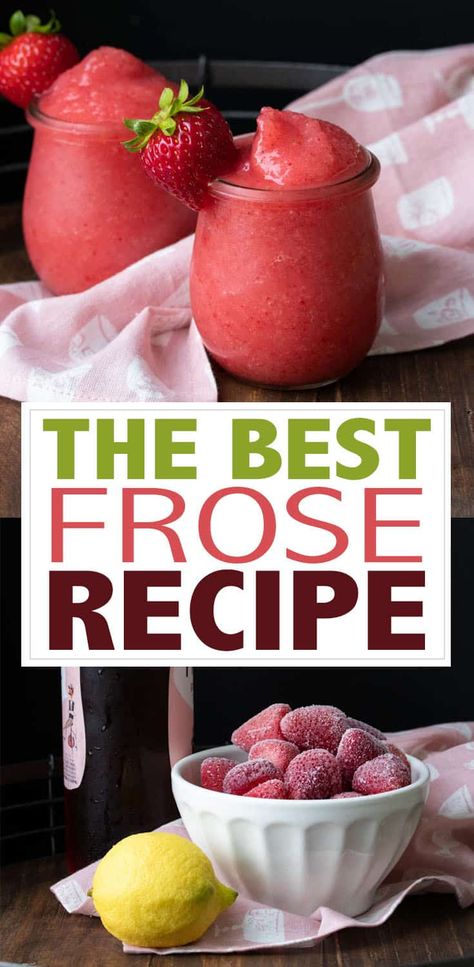 Strawberry Frose Recipe, Frozen Rose Drink, Froze Drink, Frose Recipe Easy, Best Frose Recipe, How To Make Frose, Froze Recipe, Frose Recipe, Camping Cocktails