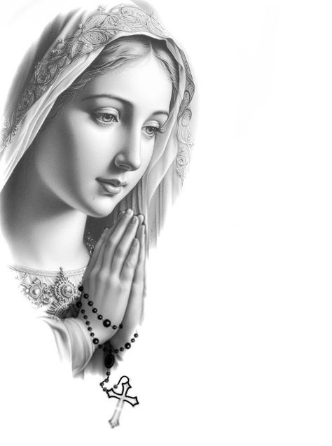 Mary Tattoos, Harley Tattoo, Mother Mary Tattoos, Maria Tattoo, Full Neck Tattoos, Harley Tattoos, Jesus Art Drawing, Mother Mary Pictures, Mary Tattoo