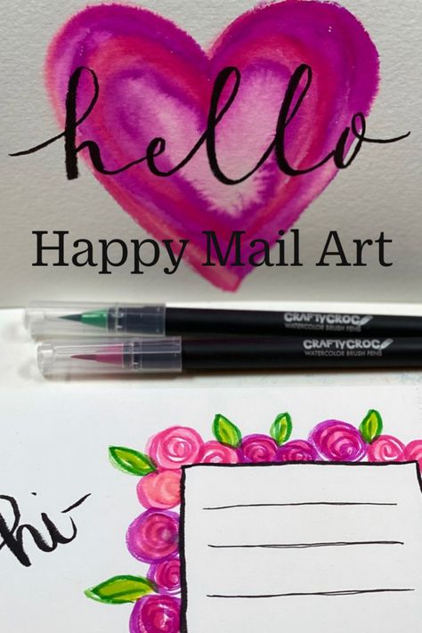 Basic Hand Lettering, Journal Headers, Art Envelopes, Hand Lettering Envelopes, Chalkboard Doodles, Watercolor Flower Wreath, Mail Art Envelopes, Flower Doodle, Drawing Designs