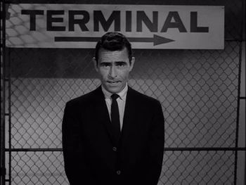 The Narrator | The Twilight Zone Wiki | Fandom Twilight Zone Episodes, Rod Serling, Fifth Dimension, Jordan Peele, Zone 7, The Twilight Zone, Sci Fi Tv, Tower Of Terror, Rock Vintage