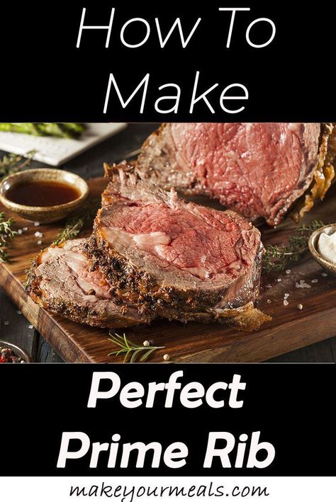 Moist and delicious Prime Rib recipe. Comes out perfect every time!!! #comfort #meal #Christmas #Easter #dinner #recipe #maindish #primerib #beef #makeyourmeals Easy Prime Rib Roast Recipe, Boneless Prime Rib Roast, Prime Rib Au Jus, Slow Roasted Prime Rib, Au Jus Recipe, Smoked Prime Rib, Prime Rib Roast Recipe, Perfect Prime Rib, Cooking Prime Rib