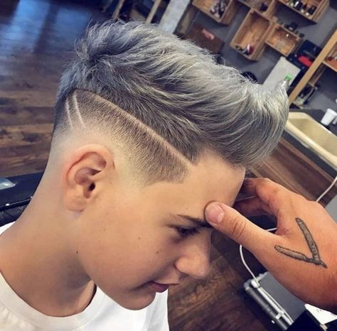 Haircut High Fade, Kids Fade Haircut, Boys Fade Haircut, Boys Colored Hair, Boys Haircut Styles, Short Fade Haircut, Boy Haircuts Short, Cool Boys Haircuts, Tan Skin Blonde Hair