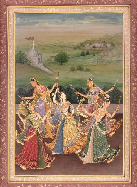 Dance Ecstatic Dance, Mughal Miniature Paintings, Rajasthani Painting, Indian Traditional Paintings, Gods Goddesses, Mughal Art Paintings, Rajasthani Art, India Painting, South Asian Art