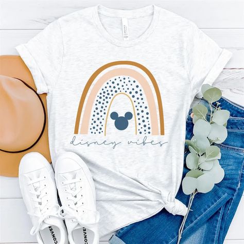 Confessions of a Frugal Mind: Disney Vibes Rainbow Tees $18.99 Shipped Disney Themed Outfits, Cute Disney Outfits, Disney Trip Shirts, Rainbow Tee, Rainbow T Shirt, Disney World Shirts, Long Tee, Disney Tees, Disney Diy