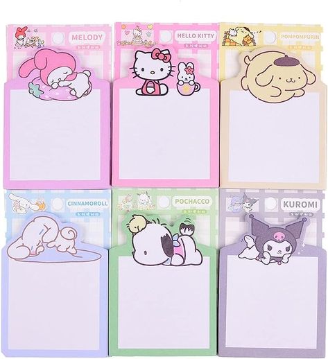 6 Pack Cute Sticky Notes Kawaii Sticky Notes Cute Stationary 3.75x2.75 in Cartoon Series Self-Stick Note Pads Fun Office Supplies Sticky Note Set Fun Office Supplies, Kawaii Sticky Notes, Sticky Notes Cute, Cute Sticky Notes, Notes Cute, Printable Paper Patterns, Cool Office Supplies, Fun Office, Stick Notes