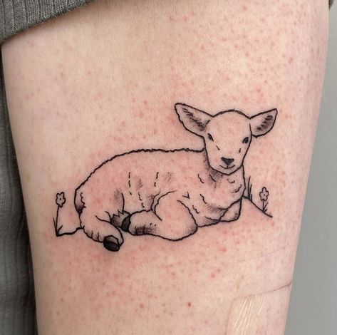 Lamb Tattoo Christian, Little Lamb Tattoo, Tattoo Map, Sunday Drawing, Lamb Tattoo, Sheep Tattoo, Biblical Tattoos, Tatoo Inspiration, Lion And Lamb