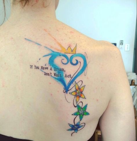 Kingdom Hearts Quotes, Kingdom Hearts Tattoo, Hearts Quotes, Nerdy Tattoos, Hearts Tattoo, Good Tattoo Quotes, Heart Quote, Nerd Tattoo, Quote Tattoos