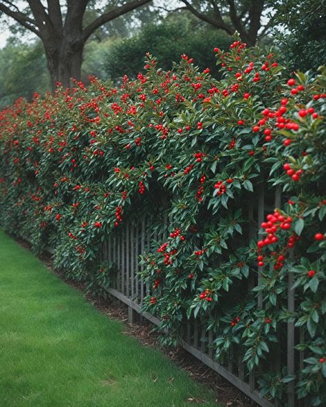 12 Best Shrubs For Fence Line Fence Shrubs, Holly Shrub, Evergreen Bush, Patio Fence, Fence Landscaping, Butterfly Bush, Rose Of Sharon, Landscape Plans, Attract Butterflies