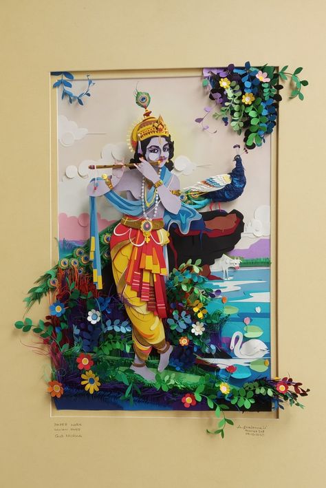 #lord Krishna paper craft
#Sri krishna paper craft works
#god krishna art work
#God Krishna Paper Craft Paper Art Tutorial, Paper Art Sculpture, Paper Cutout Art, Cool Paper Crafts, Diy Paper Crafts Decoration, Krishna Painting, Paper Artwork, Paper Crafts Origami, Paper Cut Art