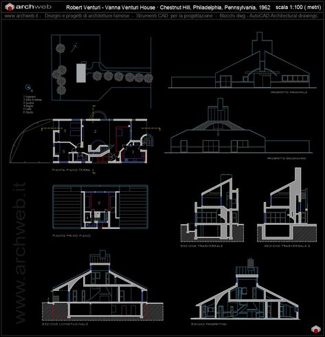 Vanna Venturi House, Chestnut Hill Philadelphia, Denise Scott Brown, Robert Venturi, Philadelphia Usa, Scott Brown, Model House, Model House Plan, Chestnut Hill