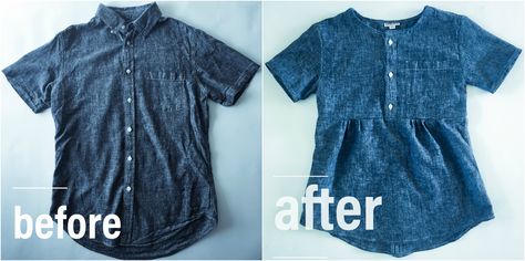 Make Maternity Clothes Diy, Mens Shirt To Dress Diy, Sewing Upcycled Clothing, Diy Maternity Clothes, Clothing Refashion, Easy Wardrobe, Shirt Makeover, Mens Shirt Refashion, Upcycling Clothes