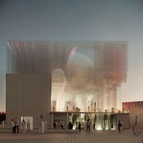 Gallery of Dodi Moss Team Designs an Ethereal Italian Pavilion for Expo Dubai 2020 Competition - 5 Italian Courtyard, Expo Dubai, Expo 2020 Dubai, Henning Larsen, Pavilion Architecture, Bd Art, Architectural Competition, Italian Architecture, Expo 2020