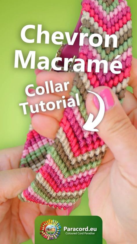 Click on the link for the full tutorial 🔗  We see more and more friendship bracelets made of paracord Type I or Microcord being processed into dog collars. These collars look beautiful, but how do you turn this pattern for a friendship bracelet into a version for dog collars? We'll teach you all about it. Follow us for more tutorials! 💚  #paracordeu #chevron #chevronpattern #paracordtutorials #paracordbracelets #friendshipbracelets #paracordtype1 Dog Friendship Bracelet, Paracord Dog Leash Tutorial, Dog Collar Diy Tutorials, Dog Leash Diy, Collar Tutorial, Paracord Weaves, Dog Collar Pattern, Paracord Dog Leash, Paracord Bracelet Patterns