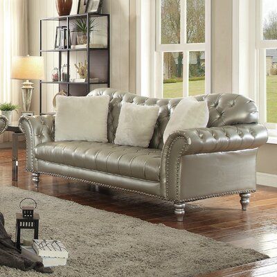 Hollywood Sofa, Chesterfield Loveseat, Elegant Living Room Decor, Chesterfield Sofa, Linen Upholstery, Furniture Of America, Best Sofa, Couches Living Room, Nailhead Trim