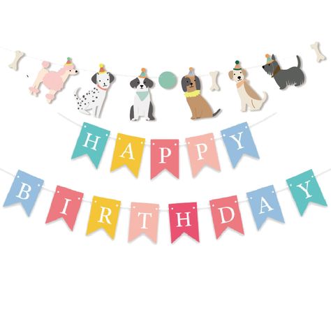 PRICES MAY VARY. 【You will get】You will get 1 baby dog theme banners and 1 colorful banner with "Happy Birthday" letters 【Birthday Banner Decorations】This banner birthday party decoration can enhance your party's atmosphere, while they can also be applied as photography backgrounds and props for you to leave a beautiful moment for your family and friends 【Enjoy DIY Fun】 you can hang these dog and " HAPPY BIRTHDAY " on the long ropes according to your preferred order and quantity, and you can adj Dog Birthday Party Decorations, Pup Party, Dog Banner, Letters Birthday, Colorful Banner, Celebration Decorations, Dog Themed Parties, Happy Birthday Printable, Woman Birthday Party