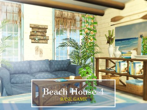 The Sims Resource - Beach House 4 Sims 4 Beach House, Furniture Cc, Beach Kitchen, Beach Kitchens, Kitchen Clutter, Coastal Kitchen, Sims 4 Cc, The Sims Resource, Sims Resource