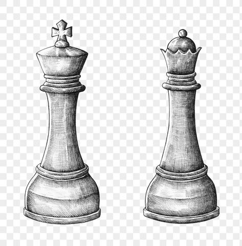 Chess Board Drawing, Chess Clipart, Chess Png, Chess Illustration, Hummingbird Art Drawing, Png King, Chess King And Queen, Chess Piece Tattoo, Toilet Roll Art