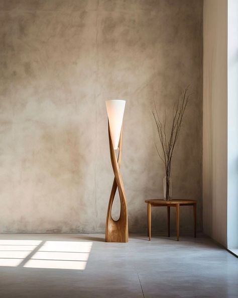 Wooden Sculptural Floor Lamp Home Yoga Room, Wooden Lamps Design, Wood Lamp Design, Modern Wood Furniture, Chair Design Wooden, Stylish Floor Lamp, Unique Furniture Design, Furniture Details Design, Neon Decor