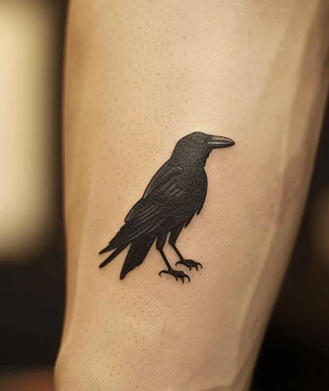 Thought And Memory Ravens Tattoo, Minimalistic Raven Tattoo, Crow Tattoo Linework, Crow Tattoo Minimalist, Raven Tattoo Minimalist, Two Ravens Tattoo, Dark Bird Tattoo, Raven Forearm Tattoo, Raven Tattoo Men