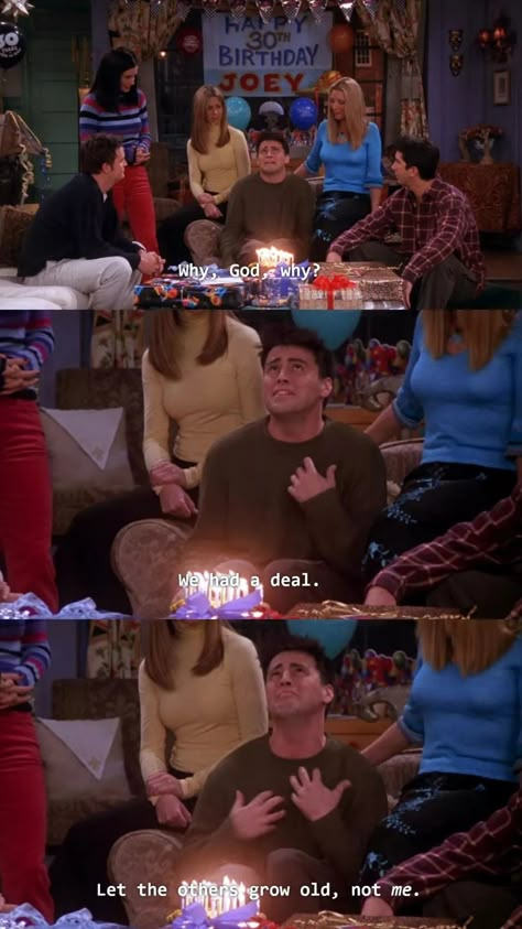 Joey Tribbiani Birthday, Funny Birthday Captions For Best Friend, Yearbook Quote Ideas, Joey Tribbiani Quotes, 29 Cake, Friends Humor, Birthday Lol, Best Friend Captions, Friends Meme