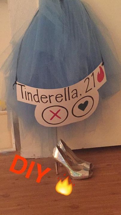 tinderella Cinderella tinder Disney princess Halloween costume tulle tutu Tinder Costume, Disney Princess Halloween Costumes, Pun Costumes, Disney Princess Halloween, Princess Halloween, Princess Halloween Costume, Halloween Things, Tulle Tutu, Halloween 2017