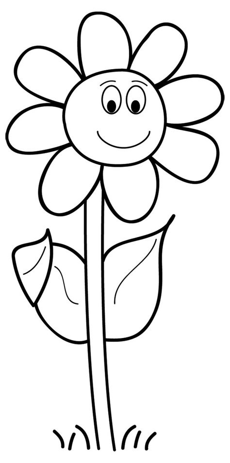 Simple Sunflower Drawing, White Flower Pictures, Cartoon Daisy, Mb Logo, Flower Border Clipart, 3 Cartoon, May Crafts, Smile Drawing, Frog Tattoo