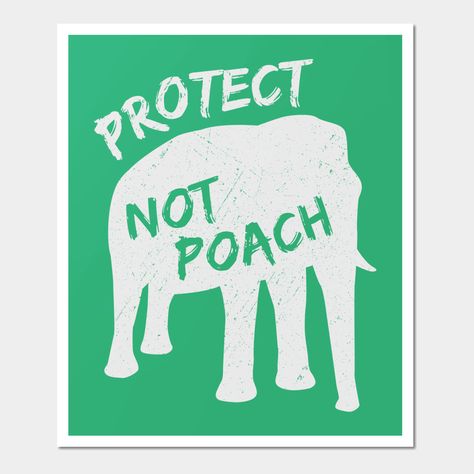 Protect Not Poach Ivory Trade Awareness Anti Poaching Animal Conservation design for those who are interested in protecting elephants. Unique artwork with unique elephant silhouette and slogan. This design is perfect for those who want to see an end to poaching and the ivory trade. -- Choose from our vast selection of art prints and posters to match with your desired size to make the perfect print or poster. Pick your favorite: Movies, TV Shows, Art, and so much more! Available in mini, small, m Save Elephants Poster, Animal Protection Poster, Poaching Animals, Anti Poaching, Geography Project, Ivory Trade, Elephant Silhouette, Elephant Poster, Animal Conservation