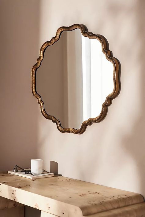 yellow Antique Vanity Mirror, Above Dresser, Vibey Bedroom, Antique Wall Mirror, Yellowstone Club, Dream Flat, Vermont House, Condo Furniture, Spring Stripes