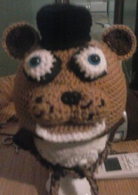 Crochet Animal Hats: FREDDY from five nights at Freddy's Five Nights Of Freddy, Crochet Animal Hats, Free Friday, Crochet Kids Hats, Crocheted Hat, Childrens Hats, Crochet Animal, Animal Hats, Bear Hat