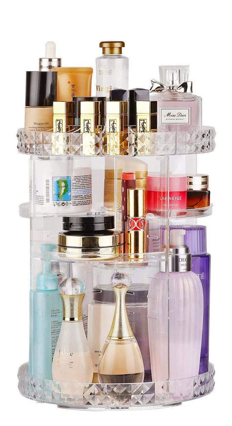 Makeup Organizer Countertop, Rotating Makeup Organizer, Cosmetic Organiser, Makeup Display, Lipstick Nails, Perfume Organization, Acrylic Organizer Makeup, Makeup Holder, Beauty Organization