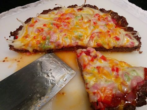 Keto Pizza Crust, Beef Pizza, Cheese Crust Pizza, Hamburger Recipe, Burger Recipes Beef, Meat Pizza, Keto Burger, No Carb Recipes, Low Carb Meal Plan