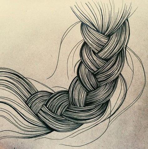 Art Hair braid pen drawing by Daria Khanolainen Braid Tattoo, Wind Drawing, Head Braid, Style Graphique, How To Draw Braids, Freedom Art, Twin Braids, Eco Art, Hair Projects