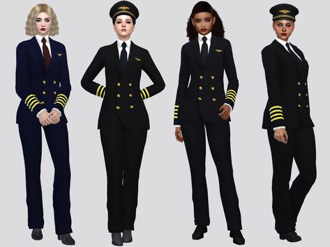 The Sims Resource - Pilot Uniform F Sims 4 Pilot Uniform, Sims 4 Flight Attendant Cc, Sims 4 Work Uniform Cc, Sims 4 Military Uniform, Pilot Uniform Woman, Sims 4 Police Uniform, Sims 4 Police Uniform Cc, Sims 4 Military Cc, Sims 4 Suit Cc