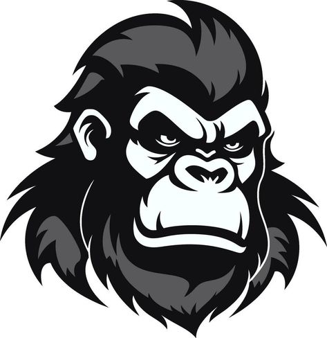 Ape Majesty in Simplicity Emblematic Logo Wildlifes Monochrome Grace Gorilla Icon Half Tone, Realistic Sketch, Youtube Banners, Logo Banners, Marketing Design, Custom Illustration, Custom Branding, Background Banner, Custom Logo Design