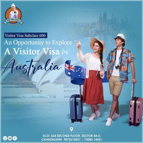 Ekam Tour & travels Visitor Visa Subclass 600 An Opportunity to Explore A Visitor Visa for  Australia 🎉 #australia #tourist #touristvisa #canada Australia Tourist Visa, Study Abroad Travel, Australia Visa, Abroad Travel, Banner Design Inspiration, Study In New Zealand, Business Visa, Marriage Anniversary, Commercial Construction