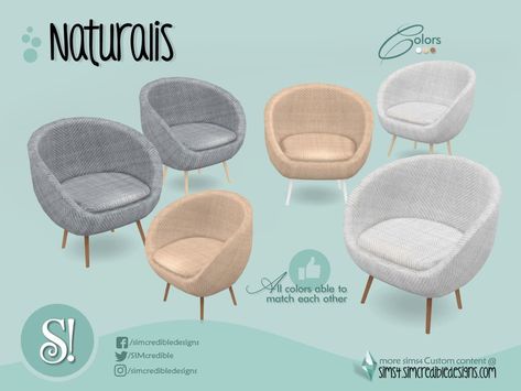 Naturalis Sims 4 Cc, The Sims Recourse Furniture, Simcredible Naturalis, Sims 4 Armchair, Sims 4 Chairs Cc, Thesimsresource Furniture, Ts4 Cc House, Sims4 Furniture, Sims Furniture