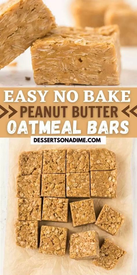 No bake Peanut Butter Oat Bars Recipe - peanut butter oatmeal bars Peanut Butter Honey Oatmeal, Oat Bars Recipe, Best Granola Bars, Peanut Butter Oat Bars, Oatmeal No Bake Cookies, Oat Bar Recipes, Oatmeal Bars Recipes, Peanut Butter Oat, No Bake Oatmeal Bars