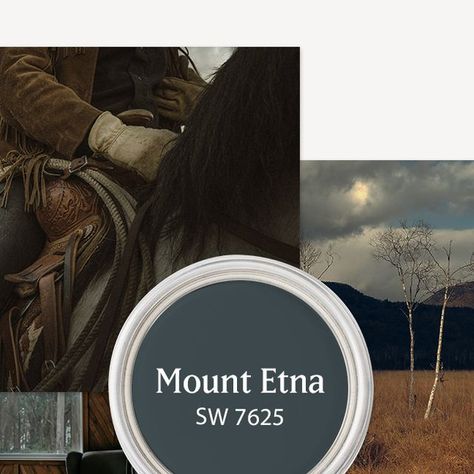 Color Of The Month, Mount Etna, 2024 Color, October 1, True Blue, Sherwin Williams, Stables, Color Me, Paint Colors