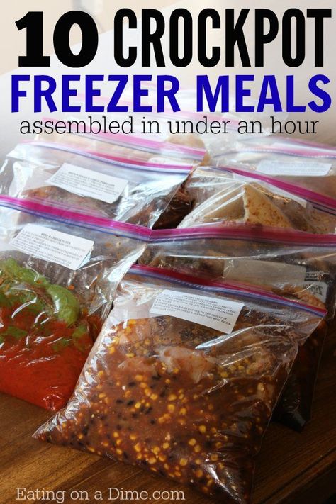 Frozen Crockpot Meals, Dinners Summer, Freeze Meals, Resep Makanan Beku, Crock Pot Freezer Meals, Freezer Dinners, Crockpot Freezer Meals, Slow Cooker Freezer Meals, Freezable Meals