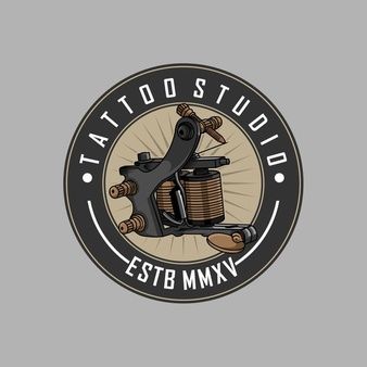 Tattoo Studio Ideas, Studio Logo Design Ideas, Tattoo Studio Logo, Label Tattoo, Tattoo Shop Interior, Tattoo Shop Decor, Tattoo Studio Interior, Studio Logo Design, Vector Tattoo