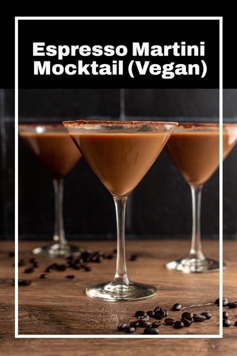 Espresso Martini Mocktails are the alcohol-free version of the classic cocktail. This coffee mocktail is perfect for a fun night or even a holiday morning - with no alcohol to disturb the fun! Vegan & dairy free. #easy #meals #quick #howto #recipes #meatlessmonday #meatless #meatlessmeals #nomeat #vegan #glutenfree #oilfree #sugarfree #plantbased #oilfreevegan #sugarfreevegan #glutenfreevegan #wfpb #forksoverknives #catholic #catholiclife #theplantbasedcatholic #atelizabethstable Dairy Free Espresso Martini, Espresso Martini Mocktail Recipe, Vegan Espresso Martini, Mocktails Non Alcoholic Vegan, Martini Mock Tail, Salt Free Recipes, Sugar Free Vegan, Plant Based Diet Recipes, Oil Free Vegan