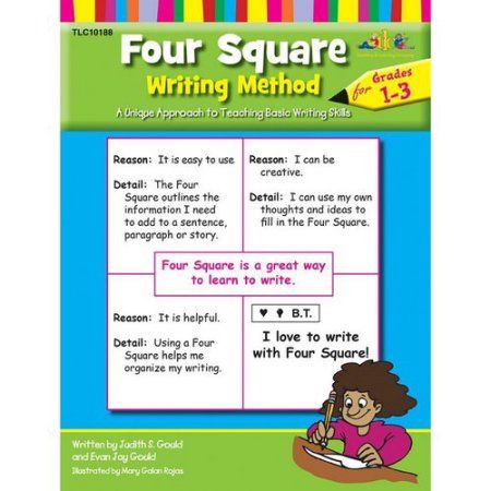 Lorenz Four Square Writing Method, Multiple Grade Levels, Multicolor Basic Writing Skills, Four Square Writing, Connecting Words, Jay Gould, Writing Programs, Writing Exercises, Writing Templates, Writing Worksheets, Pre Writing